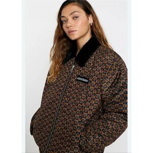 MadeMe Faux Fur Collar Puffer Jacket Brown and Black Size Medium New